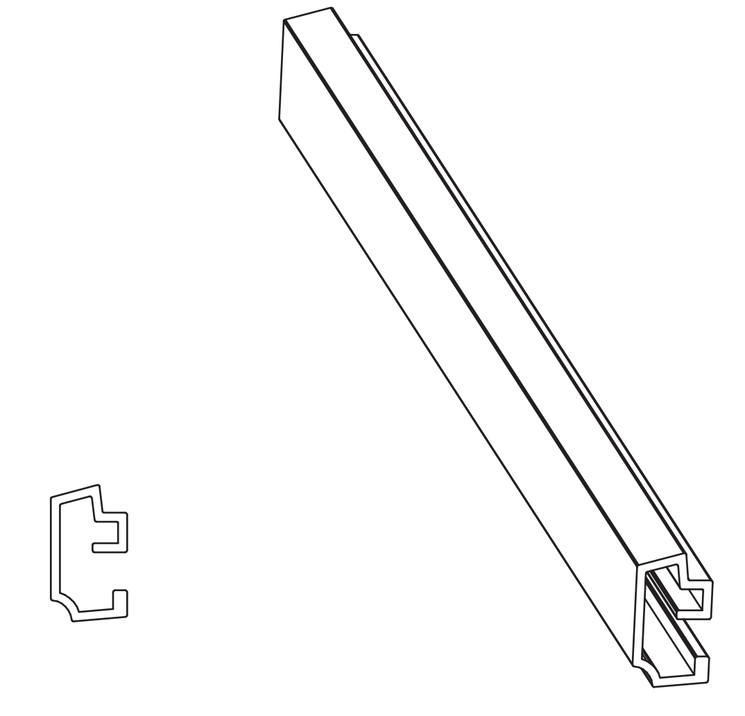 MAICO -  Fermavetro RAIL-SYSTEMS laminato per porta interna - mat. ALLUMINIO - col. ARGENTO - dimensioni 2500 - info PROFILATI PER VETRO A TERRA LEGNO