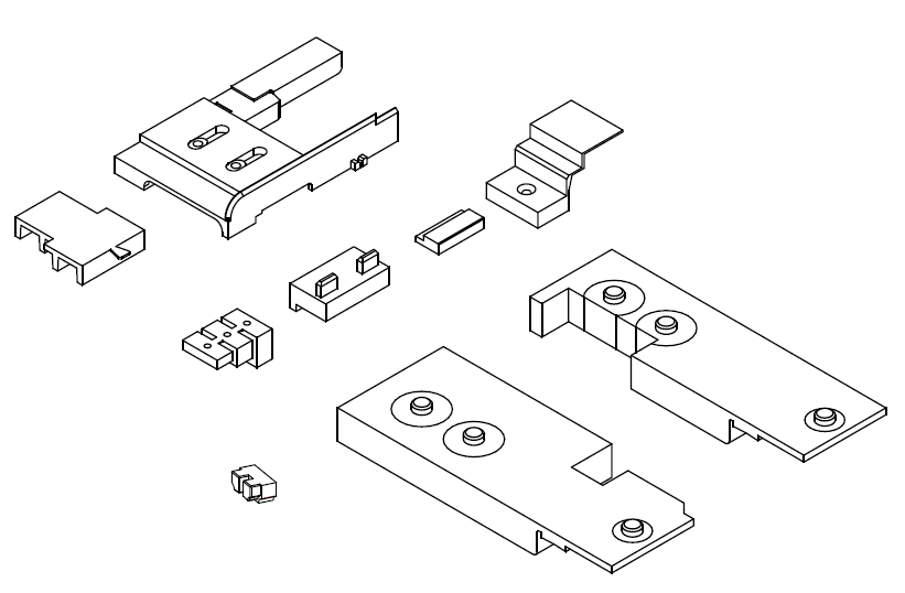 MAICO -  Tappo RAIL-SYSTEMS confezione accessori guida per alzante scorrevole - col. ARGENTO - note SCHEMI A - C - G - K - dimensioni 78/28 SPESS. FERMAVETRO 18