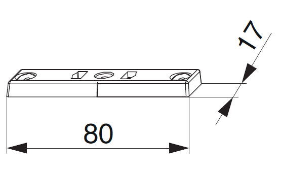 MAICO -  Incontro MULTI-MATIC fisso per limitatore di apertura - col. ARGENTO - aria 12 - frontale 18 - dim. 80X17