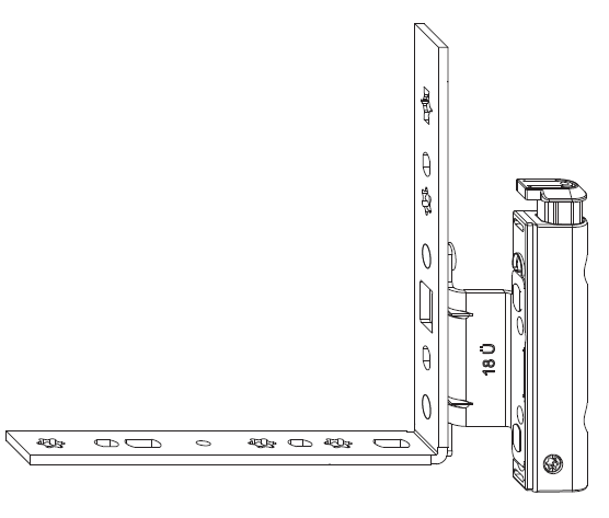 MAICO -  Cerniera MULTI-MATIC angolare anta e ribalta parte anta - aria 12 - battuta 20 - interasse 9 - mano DX - portata (kg) 120