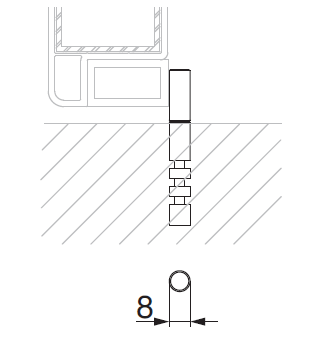 MAICO -  Fermo RUSTICO per spagnoletta a marmo - col. NERO OPACO - note M3 - dimensioni Ø8