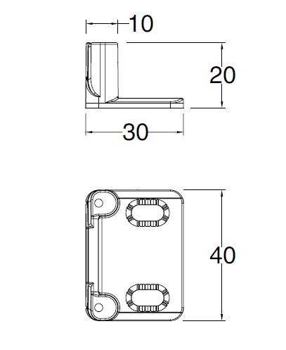 MAICO -  Fermo RUSTICO per spagnoletta da fissare con viti - col. NERO OPACO - dimensioni M2 - PERNI Ø8