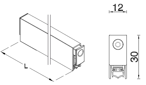 MAICO -  Parafreddo AUTOREGOLANTE per porte battenti da incasso - l. 12 - h. 30 - l. min 1209 - l. max 1209