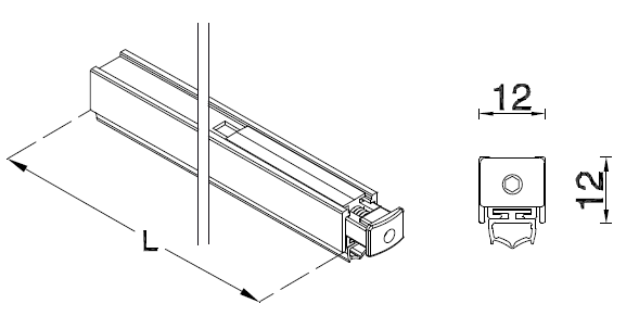 MAICO -  Parafreddo MINI per porte battenti da incasso - l. 12 - h. 12 - l. min 1084 - l. max 1084