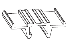 MAICO -  Binario RAIL-SYSTEMS di scorrimento guida inferiore - col. ARGENTO - lunghezza 2500