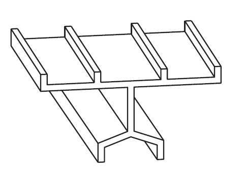 MAICO -  Binario RAIL-SYSTEMS di scorrimento guida superiore - col. BRONZO - lunghezza 2500