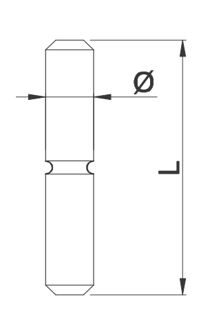 OMAD -  Spina ACCESSORI zigrinata per bandelle - mat. ACCIAIO - col. NERO VER. CAT. - note RIVETTO PER ASSEMBLAGGIO BANDELLE SNODATE 35 X 3 - dimensioni Ø 7 X 39