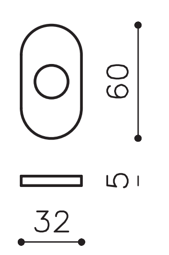 OLIVARI -  Rosetta ACCESSORI - ROSETTE ovale bassa - mat. OTTONE - col. CROMO LUCIDO