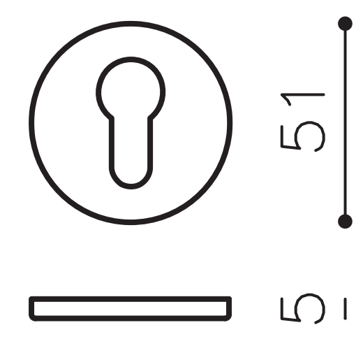 OLIVARI -  Bocchetta ACCESSORI - BOCCHETTE quadra foro yale - mat. OTTONE - col. CROMO LUCIDO - dimensioni Ø 51 X 5