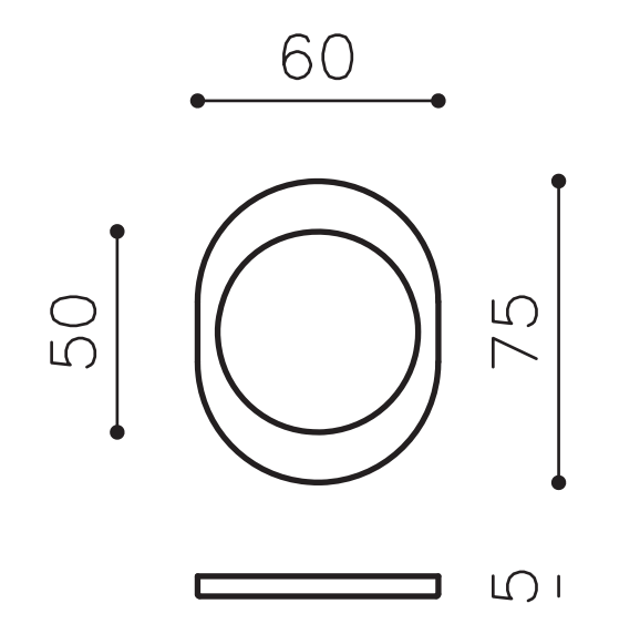 OLIVARI -  Bocchetta ACCESSORI - BOCCHETTE ovale per defender - col. NERO OPACO - dimensioni 60 X 75 X 5