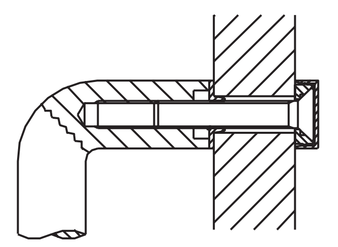 OLIVARI -  Kit Di Fissaggio passante dado per maniglione - note PER MANIGLIONE SENZA ROSETTA - LEGNO/VETRO