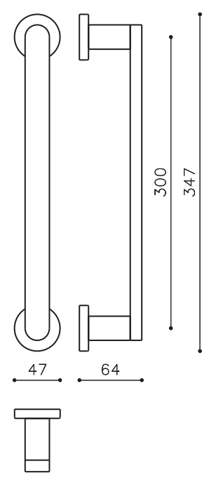OLIVARI -  Maniglione LINK diritto con rosette - mat. OTTONE - col. SUPER RAME SATINATO - interasse 300 - lunghezza 347