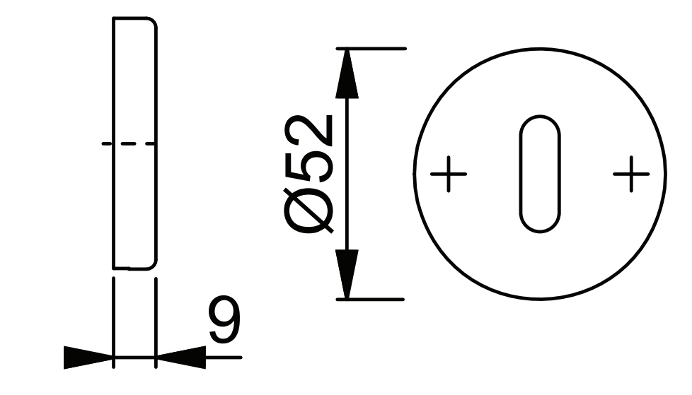 HOPPE - Coppia Bocchetta tonda foro patent - mat. ALLUMINIO - col. F4 BRONZO - dimensioni Ø 52