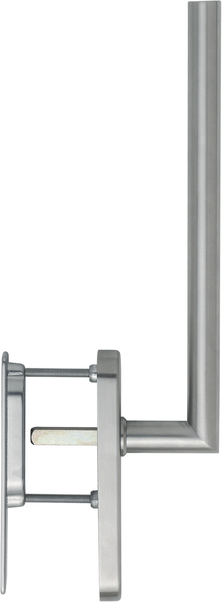 HOPPE -  Maniglione Alzante AMSTERDAM scorrevole hs singolo con placca cieca e conchiglia - mat. INOX - col. F69 SATINATO