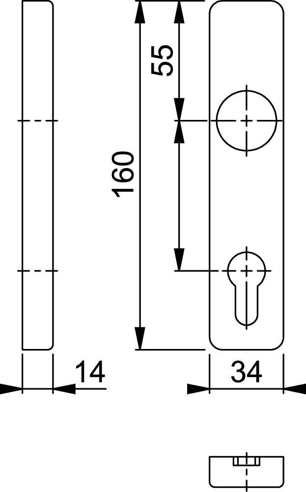 HOPPE -  Placca HOPPE PLACCHE coprimovimento per alzante scorrevole foro yale - mat. OTTONE - col. F49/F69 CROMO LUCIDO/ACCIAO INOX SATINATO - note ATHINAI